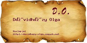 Dávidházy Olga névjegykártya